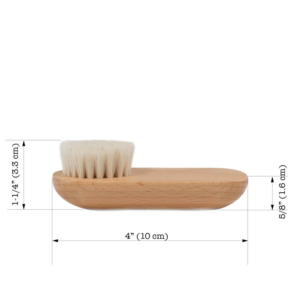 Wooden Facial Dry Brush | Goat Hair Bristles