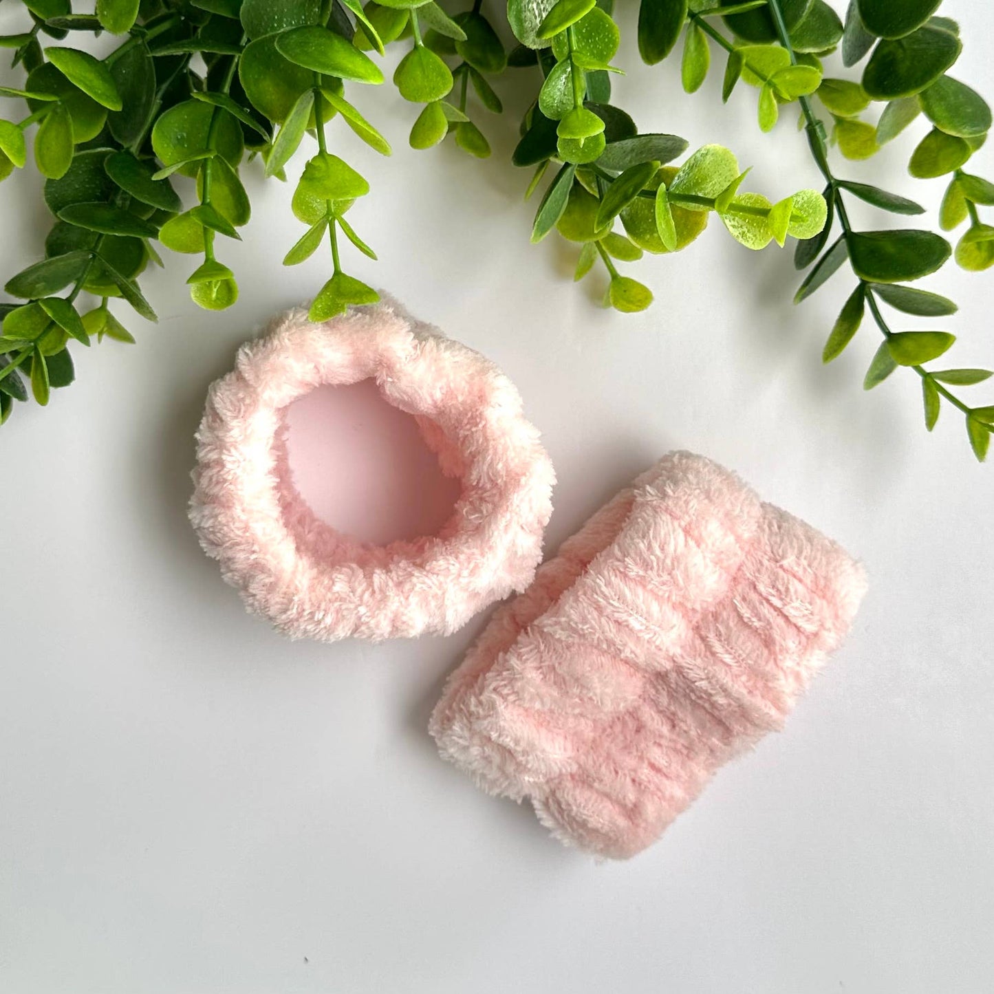 Spa Wrist Wash Bands Set | Light Pink