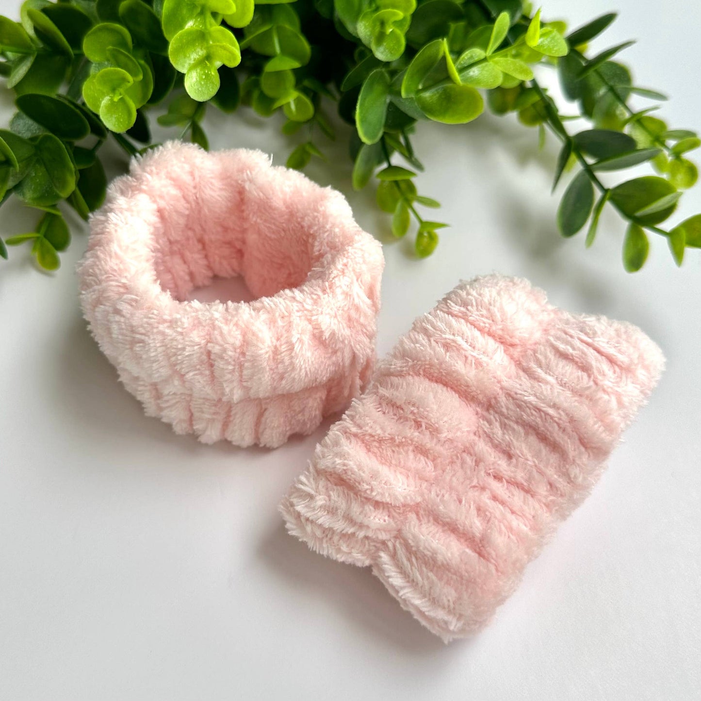 Spa Wrist Wash Bands Set | Light Pink