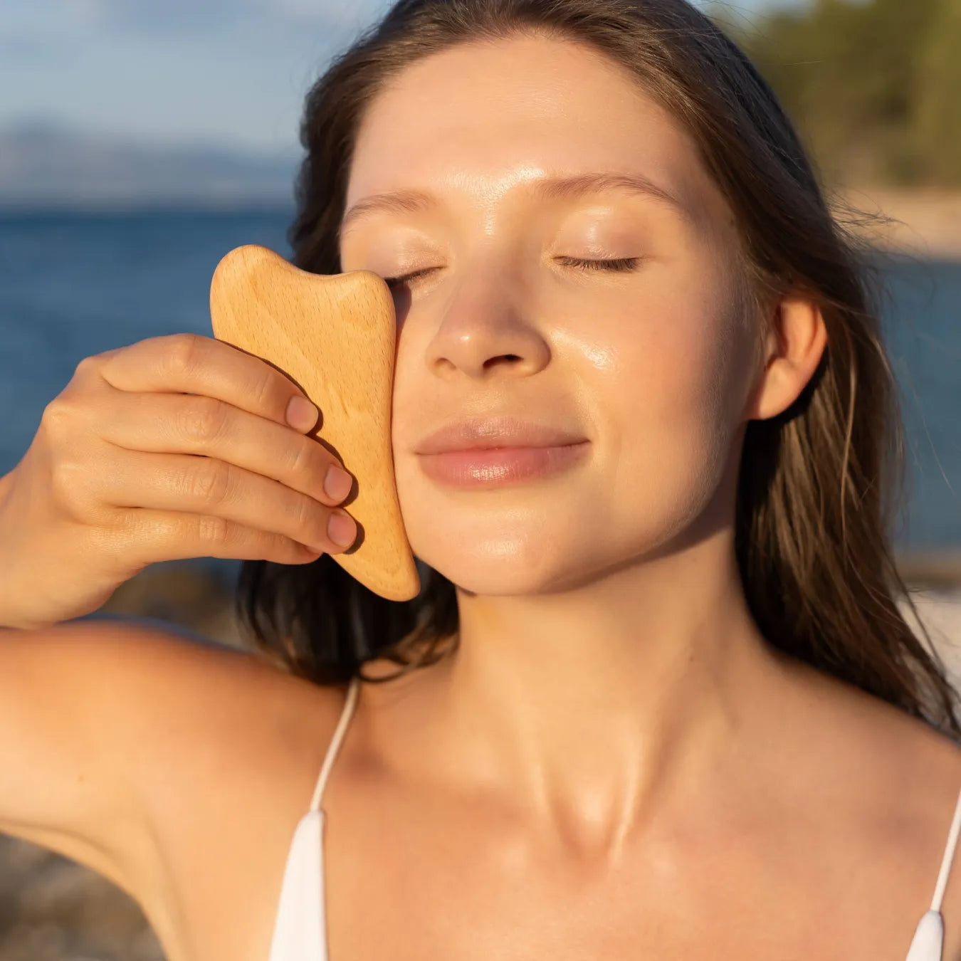 Facial Renewal Set | Obsidian Roller & Wooden Gua Sha