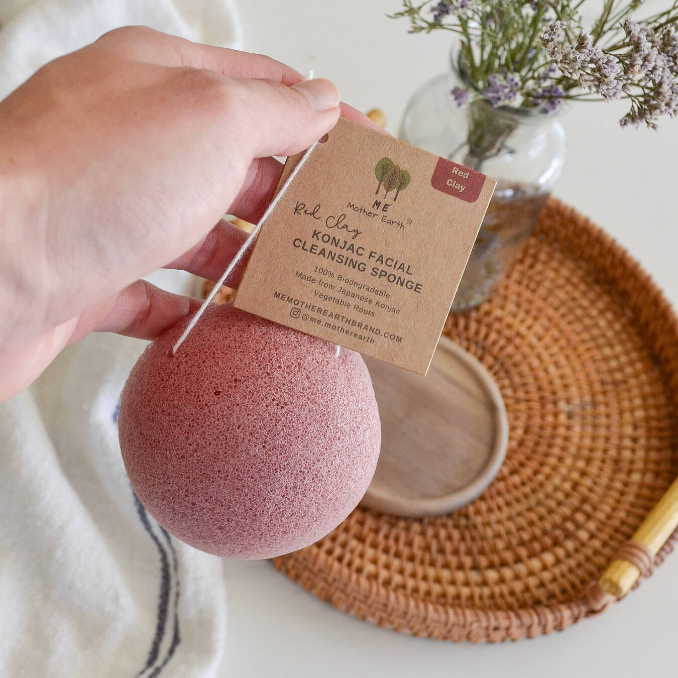 Konjac Facial Sponge | Red Clay