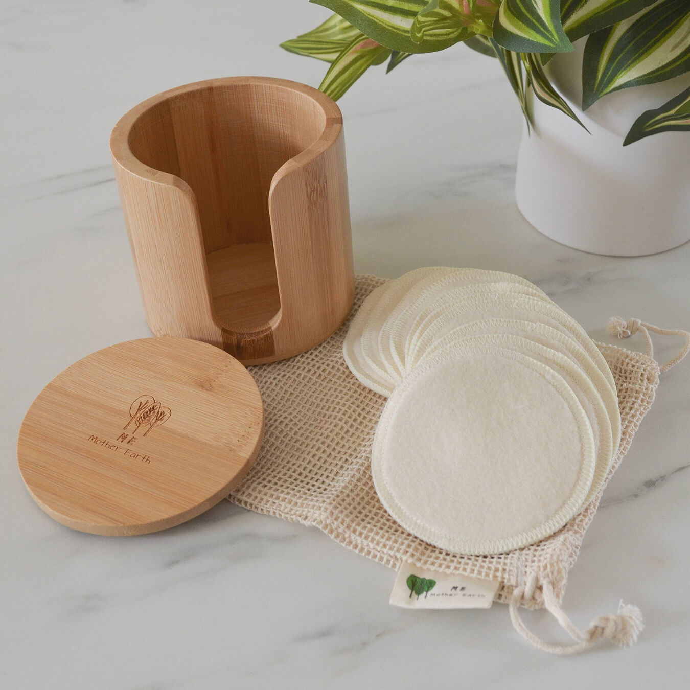 Bamboo Storage Box + Hemp Cotton Rounds | Zero Waste Beauty