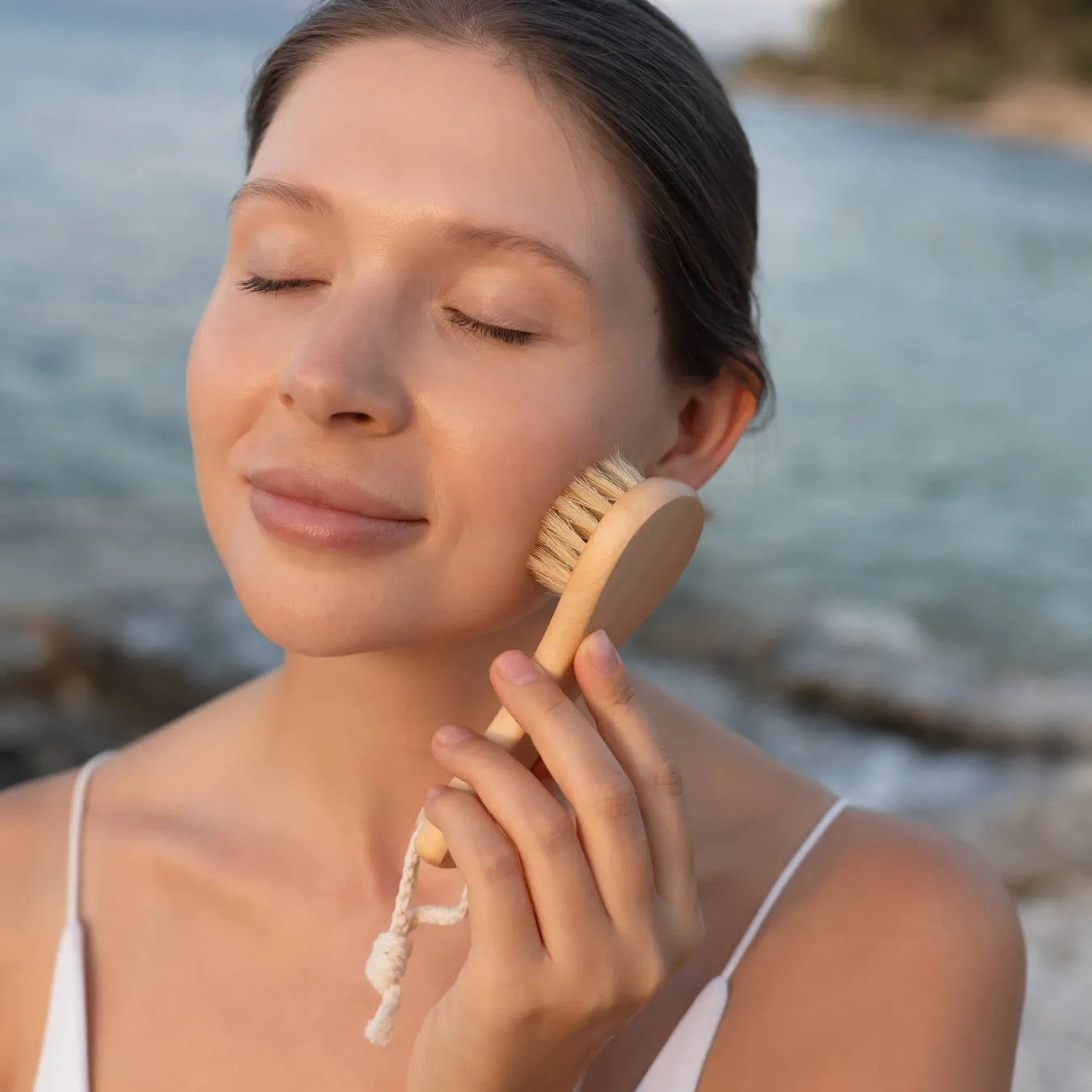 Wooden Facial Cleansing Brush | Boar Bristles