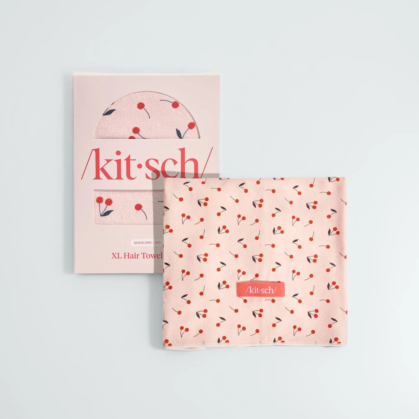 Cherry Print XL Hair Towel Wrap