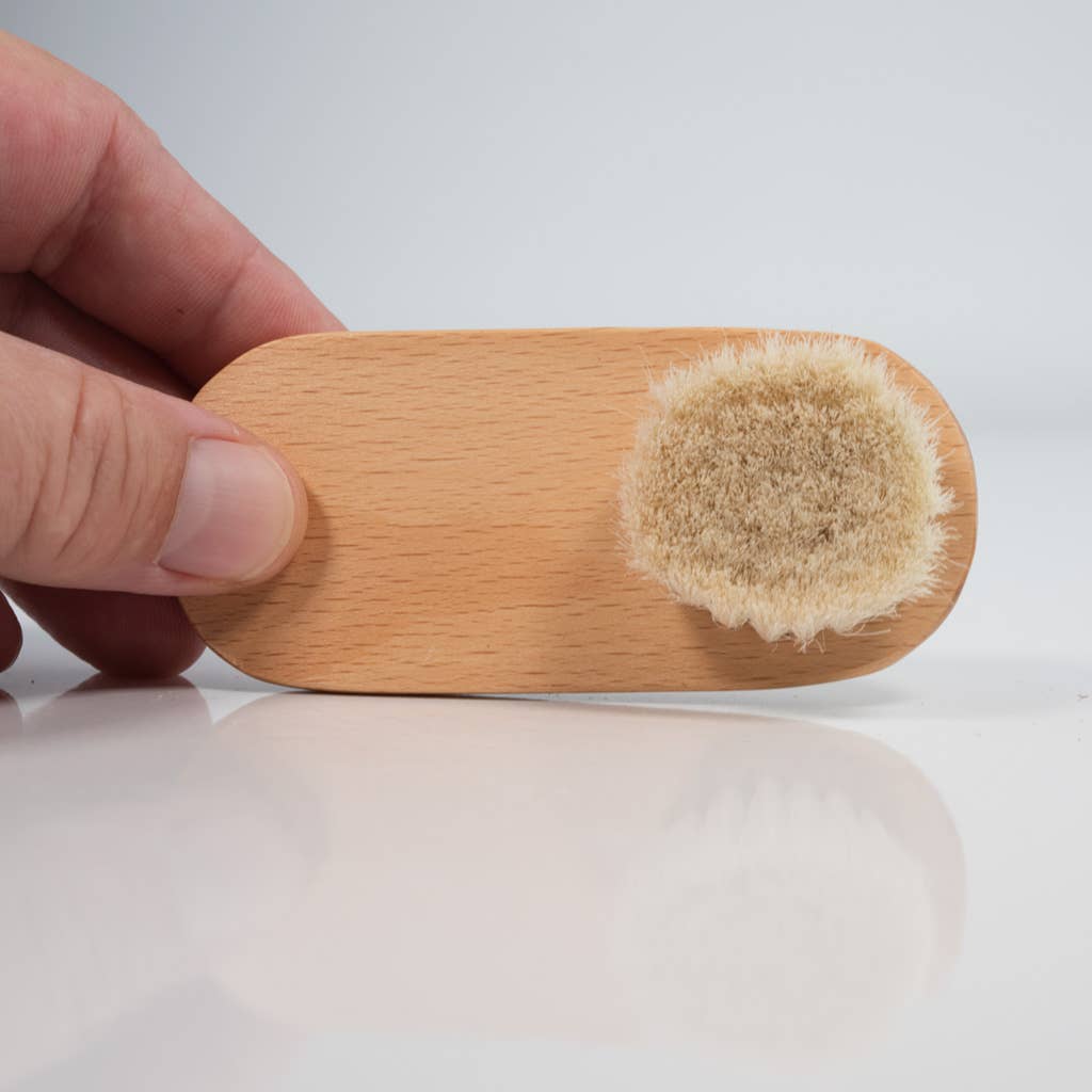 Wooden Facial Dry Brush | Goat Hair Bristles