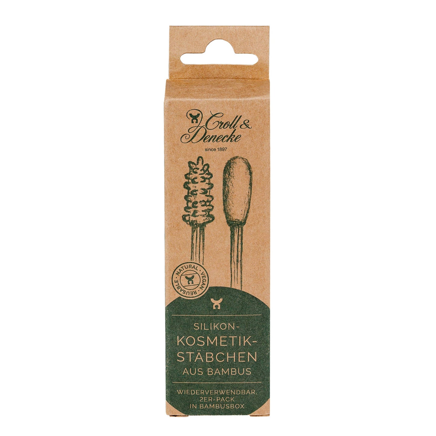 Reusable Silicone Cosmetic Sticks | Bamboo Case